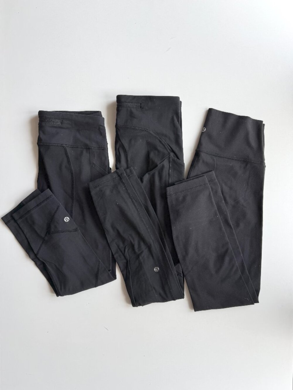 Lot of 3 LULULEMON Size 6 Black Leggings